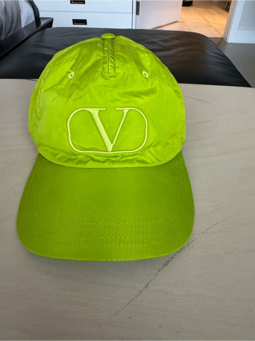 LOW START!! Valentino  Neon Green Logo Baseball Cap - Picture 10 of 10
